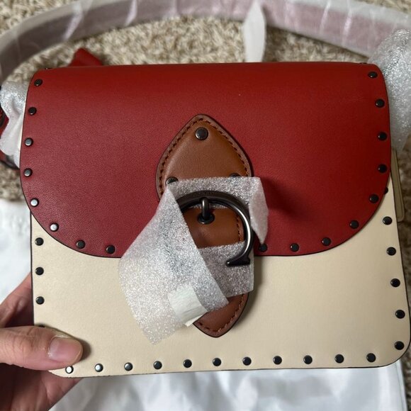 Coach Beat Shoulder Bag 18 In Colorblock With Rivets - Picture 3 of 10